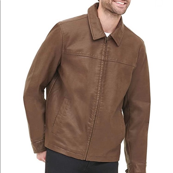 Dockers Jackets & Coats Dockers Mens Faux Leather Jacket Brown